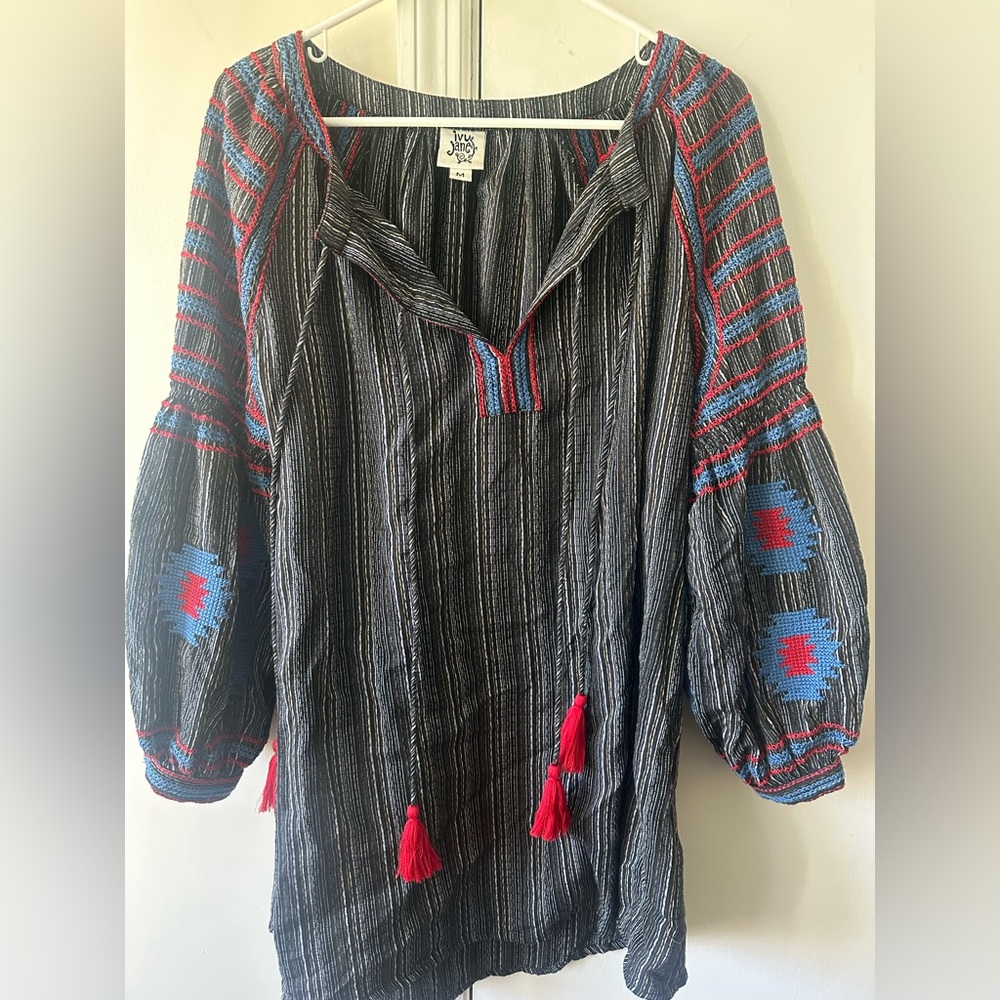 Ivy Jane Black Blue Red Aztec Mini Dress